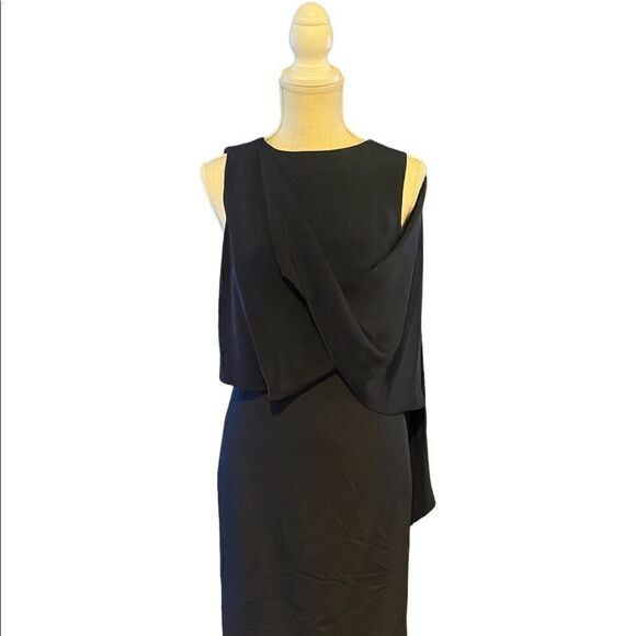 Oscar de la Renta | NWT Navy Blue Silk Sheath Dress Size 4 - Picture 2 of 12